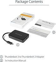 StarTech.com Thunderbolt 3 to Thunderbolt 2 Adapter (Non-Reversible) - TB3 Laptop to TB2 (20Gbps) or TB1 (10Gbps) Devices