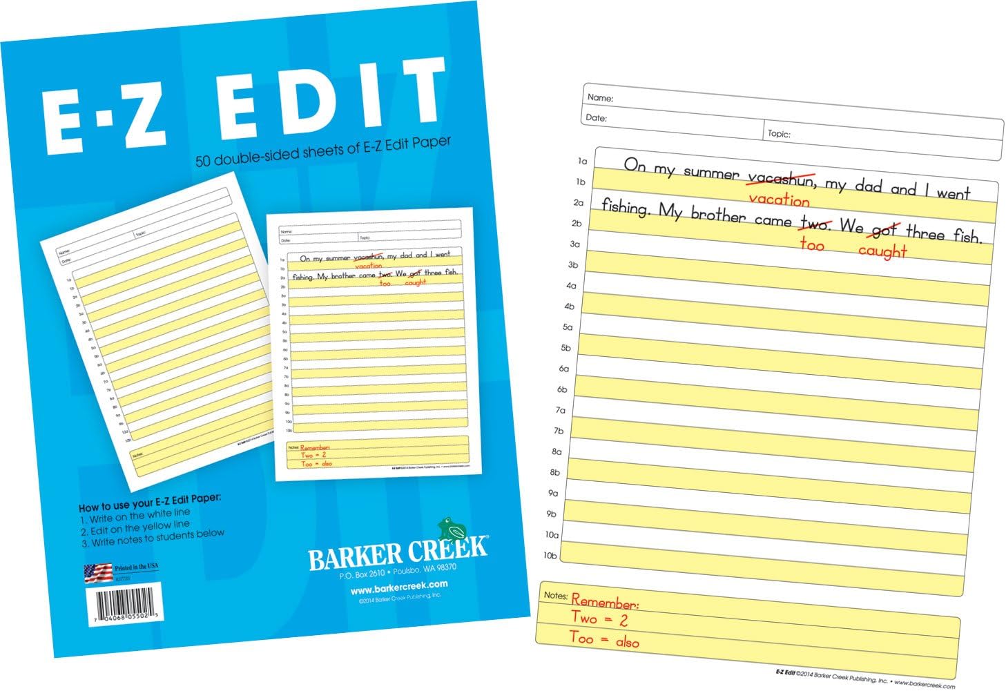 Barker Creek E-Z Edit Writing Paper