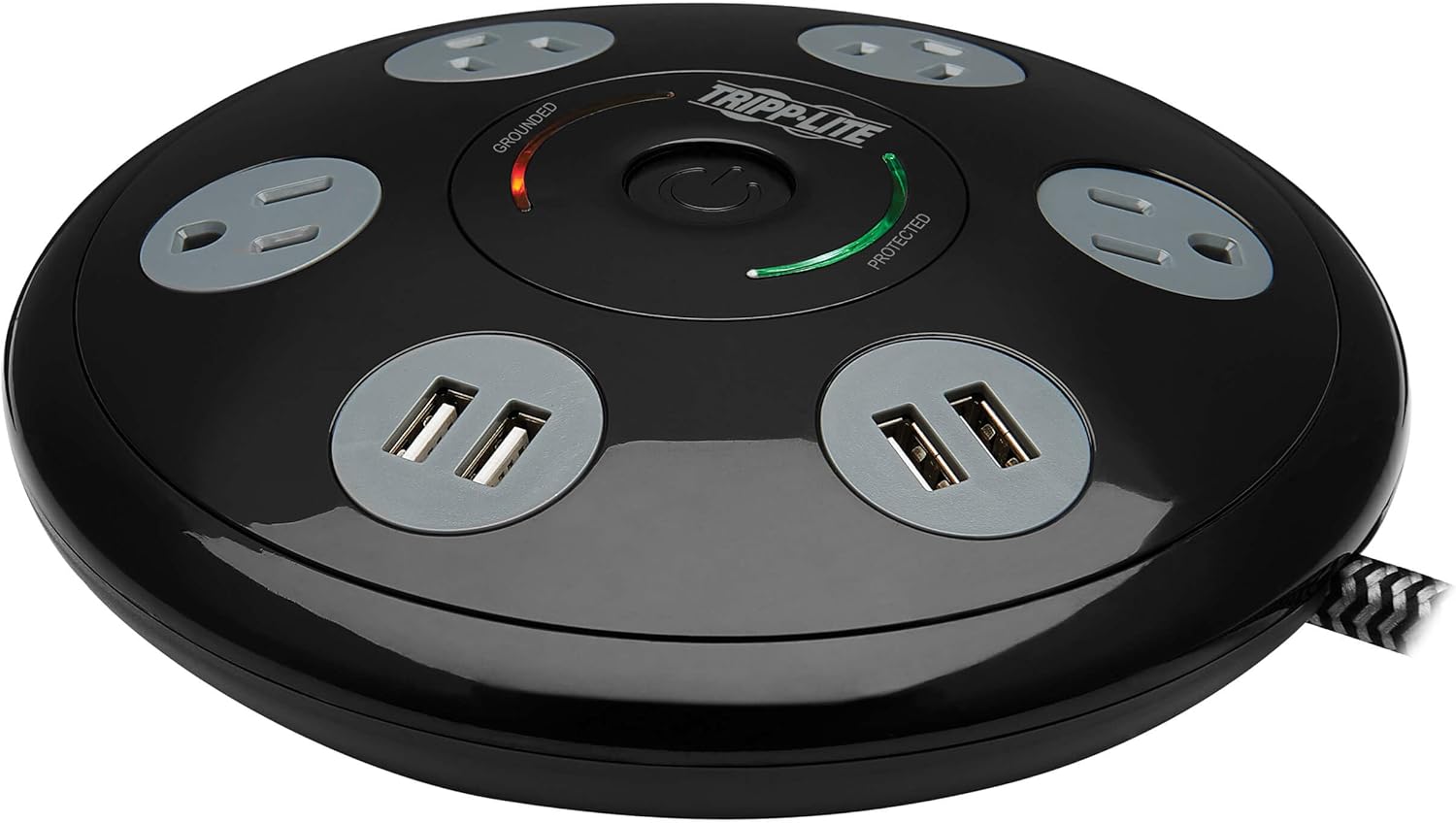Tripp Lite Conference Surge Protector 4 5-15R 4 USB-A Ports 6ft Cord Black (TLP406USBUFO)