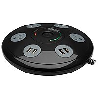Tripp Lite Conference Surge Protector 4 5-15R 4 USB-A Ports 6ft Cord Black (TLP406USBUFO)