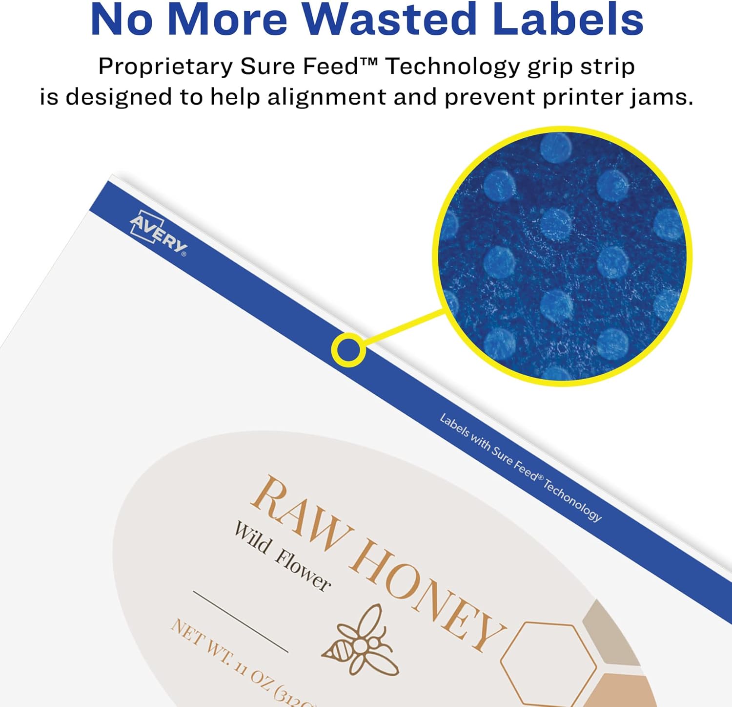 Avery Glossy White Oval Labels, Sure Feed Technology, 4.25" x 3.25"