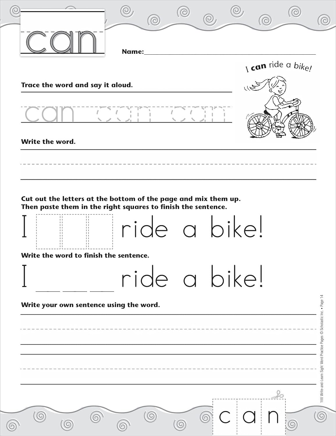 100 Write-and-Learn Sight Word Practice Pages: Engaging Reproducible Activity Pages That Help Kids Recognize, Write