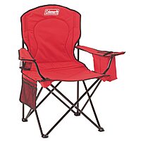 COLEMAN Portable Camping Chair with Built-In 4-Can Cooler, Cushioned Seat & Back