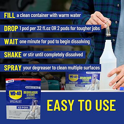 WD-40 Specialist Degreaser and Cleaner EZ-PODS Unscented Customizable Industrial-Strength Concentrate