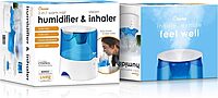 Crane EE-5202 2-in-1 Warm Mist Humidifier & Personal Steam Inhaler, 0.5 Gal, Blue/White