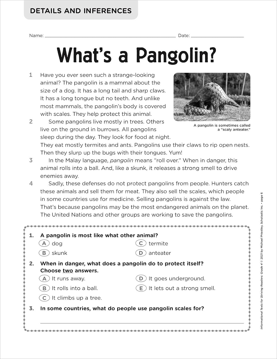 Informational Texts for Striving Readers: Grade 4 (Indian Head)