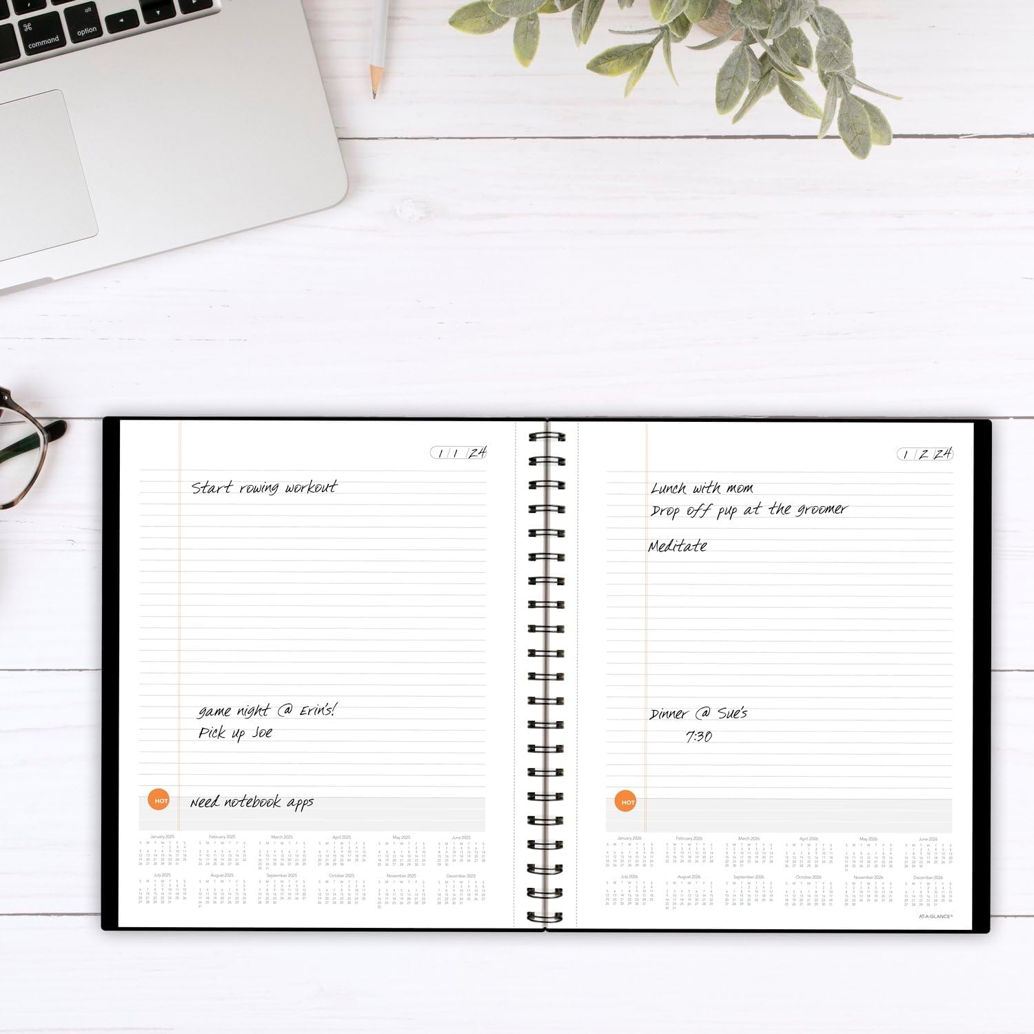 AT-A-GLANCE Planning Notebook, 8-1/2" x 11", Large, Undated with Reference Calendars, Plan. Write. Remember