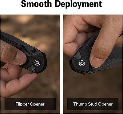 CIVIVI Triptych Folding Pocket Knife, 2.97in 14C28N Blade, G10 Handle, Button Lock