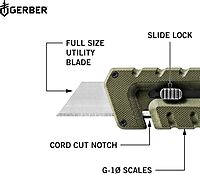 GERBER Gear Prybrid Utility Knife with Pry Bar - Multi-Tool Pocket Razor Knife with Retractable Knife Blade - EDC Knife - NEW Green with Clip