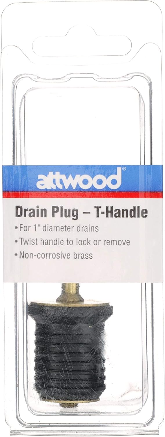 Attwood 7526A7 T-Handle Brass Drain Plug - 1 Inch (Pack of 12)