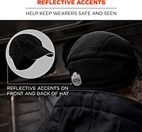 Ergodyne Standard Winter Baseball Cap with Ear Flaps, Black, One Size