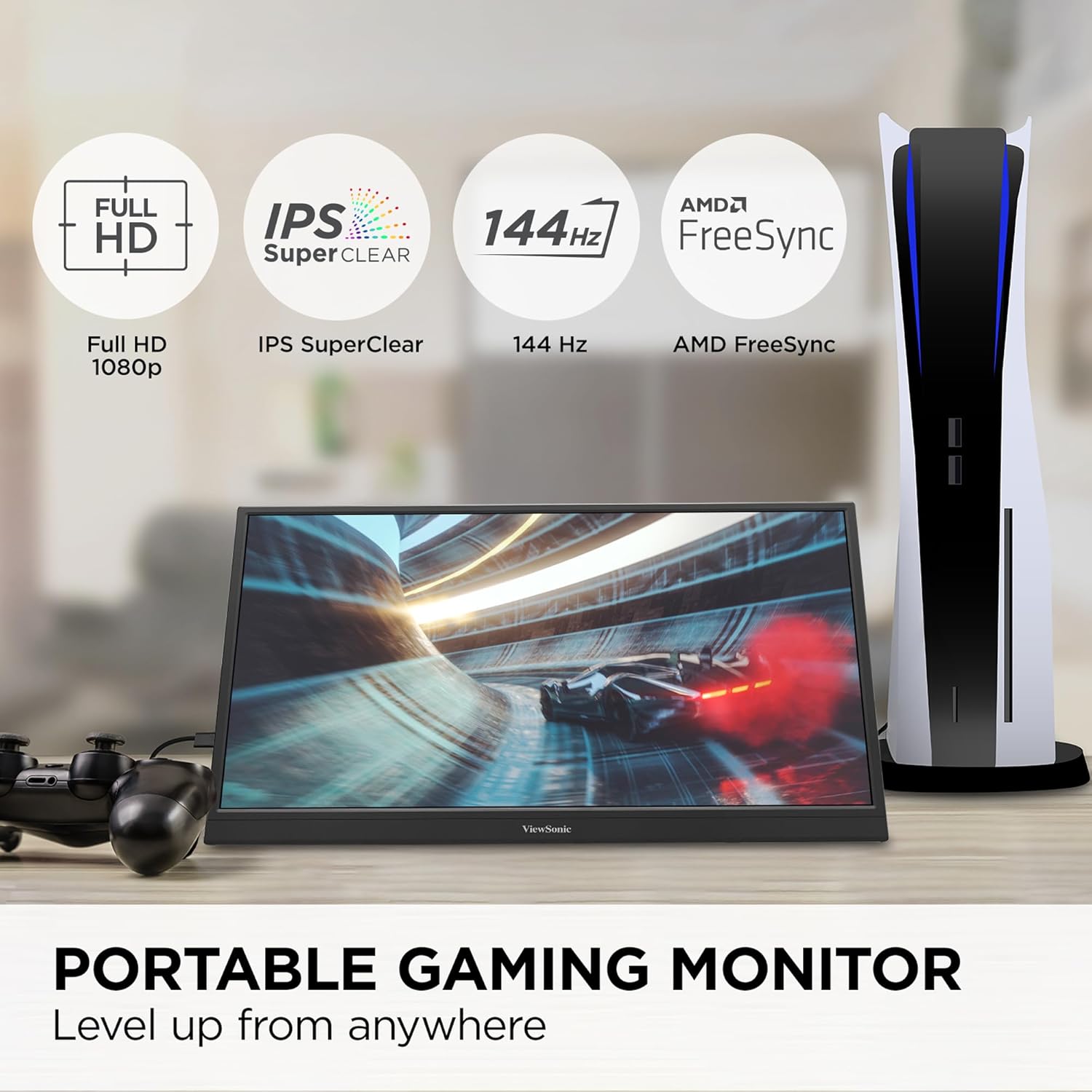 VIEWSONIC Portable 1080p IPS Monitor with 60W USB-C and Mini HDMI