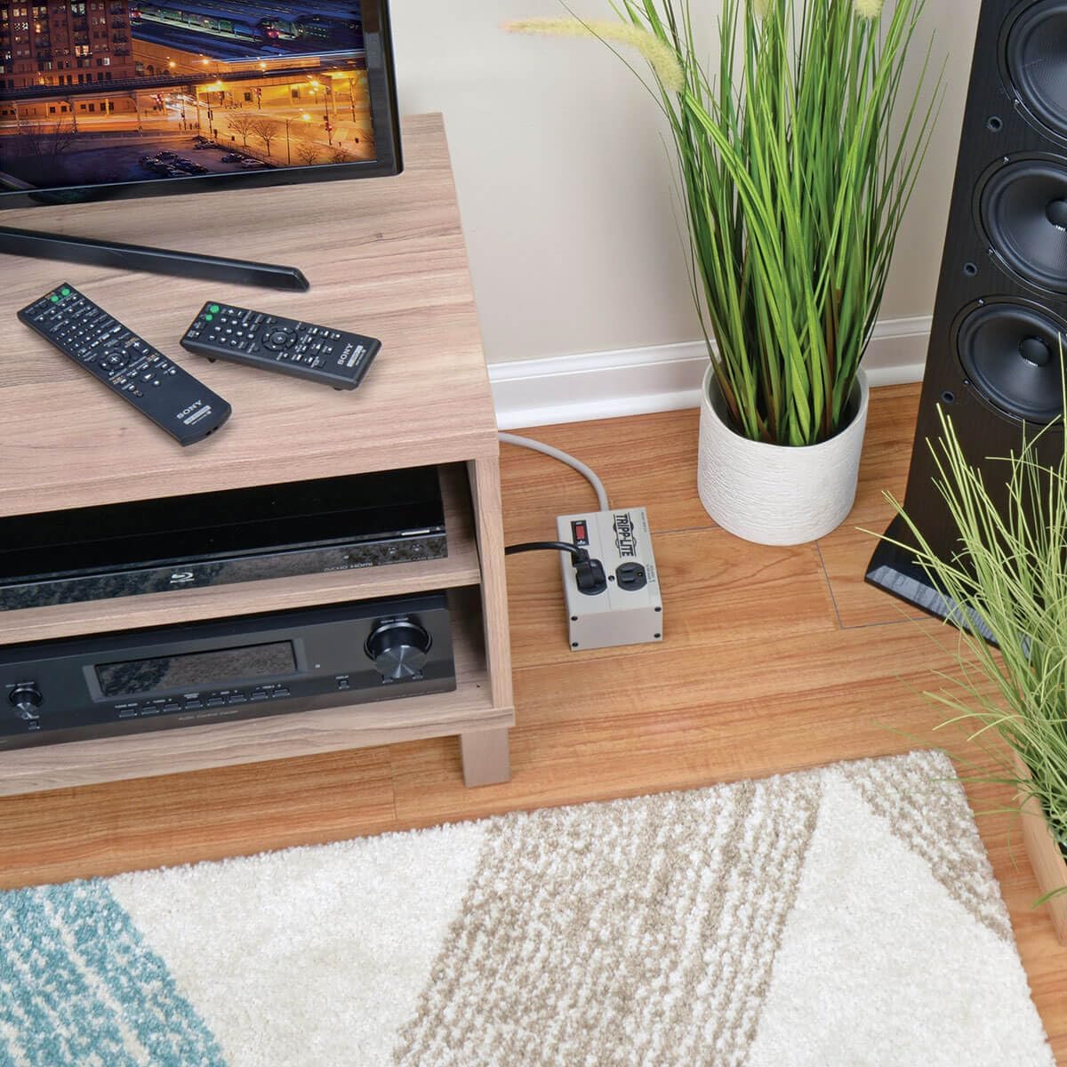 Tripp Lite IBAR2-6D Isobar 2 Outlet Surge Protector Power Strip, 6ft Cord, Right-Angle Plug, Metal