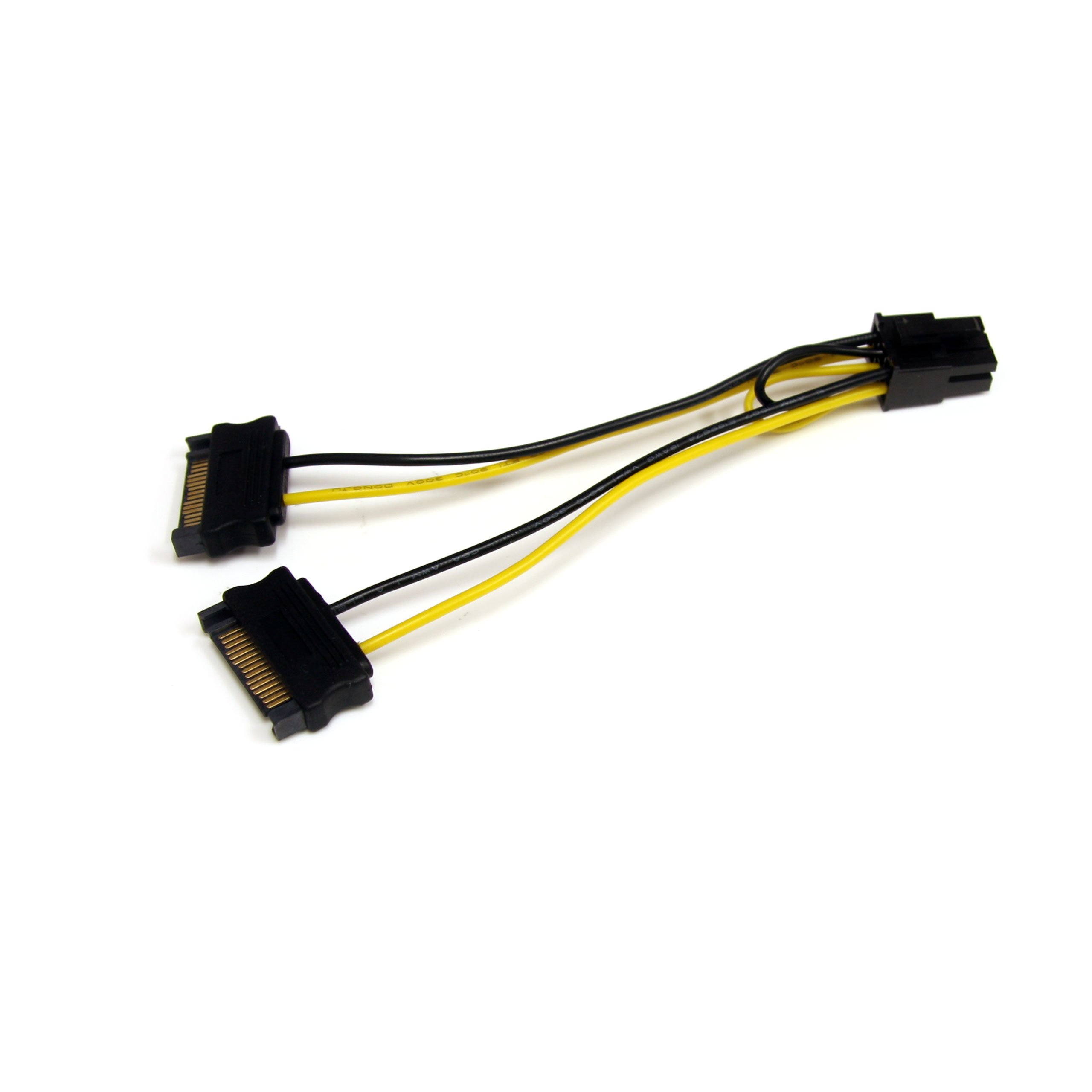 StarTech.com 6in SATA Power to 6 Pin PCI Express Video Card Power Cable Adapter - SATA to 6 pin PCIe power, Black
