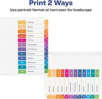 Avery Ready Index Dividers for 3 Ring Binders, Letter-Size, Multicolor, Printable Table of Contents