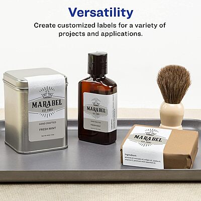 Avery Glossy White Rectangle Labels, Sure Feed Technology, 2" x 3.75", Print-to-The-Edge, Permanent Adhesive, Laser/Inkjet Printable