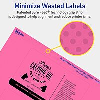 AVERY Printable Rectangle Labels, Sure Feed Technology, Print-to-The-Edge, Laser/Inkjet Printable