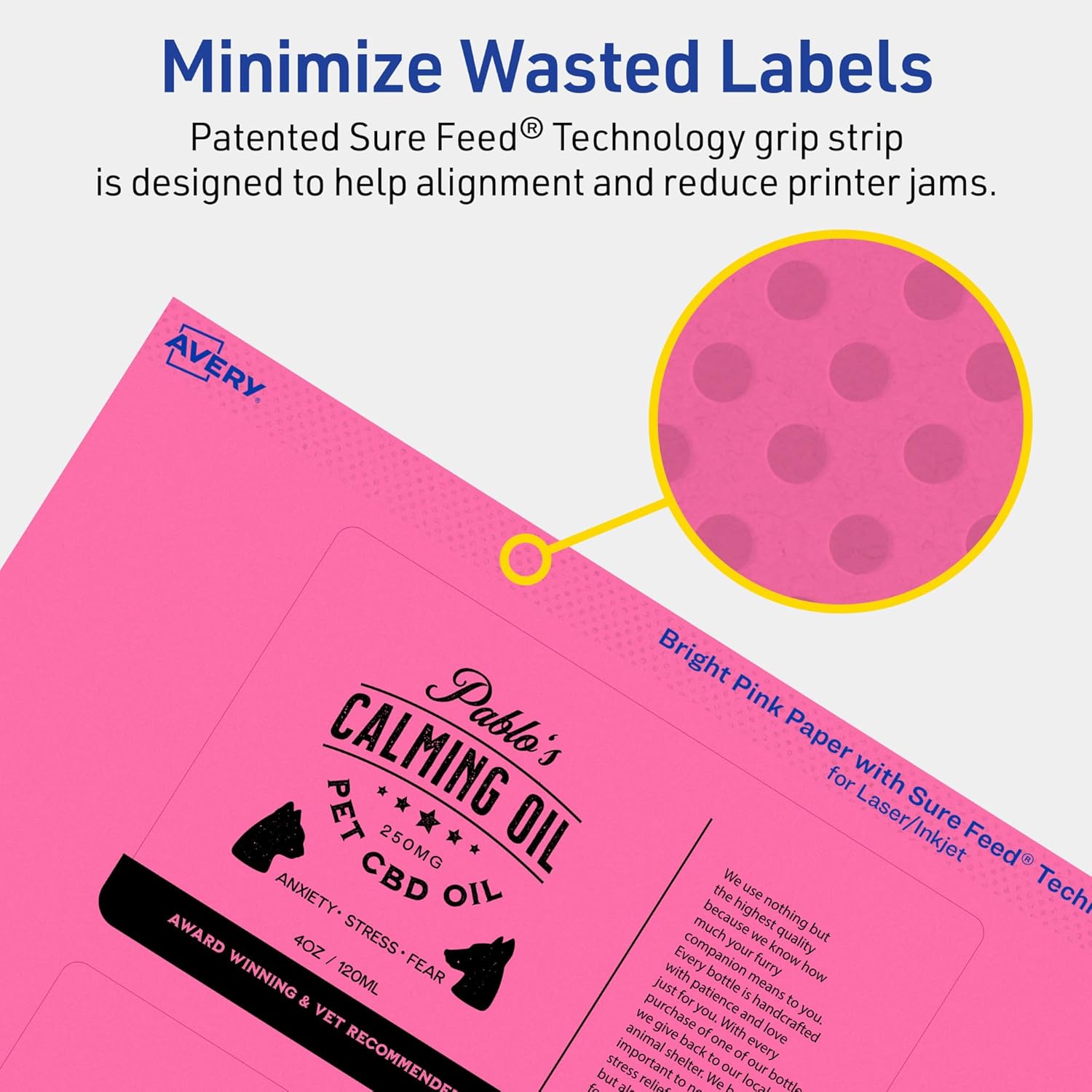 AVERY Printable Rectangle Labels, Sure Feed Technology, Print-to-The-Edge, Laser/Inkjet Printable