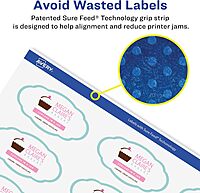 Avery Glossy Clear Oval Scalloped Labels, Sure Feed Technology, 1-1/8" x 2-1/4", Print-to-The-Edge, Laser/Inkjet Printable