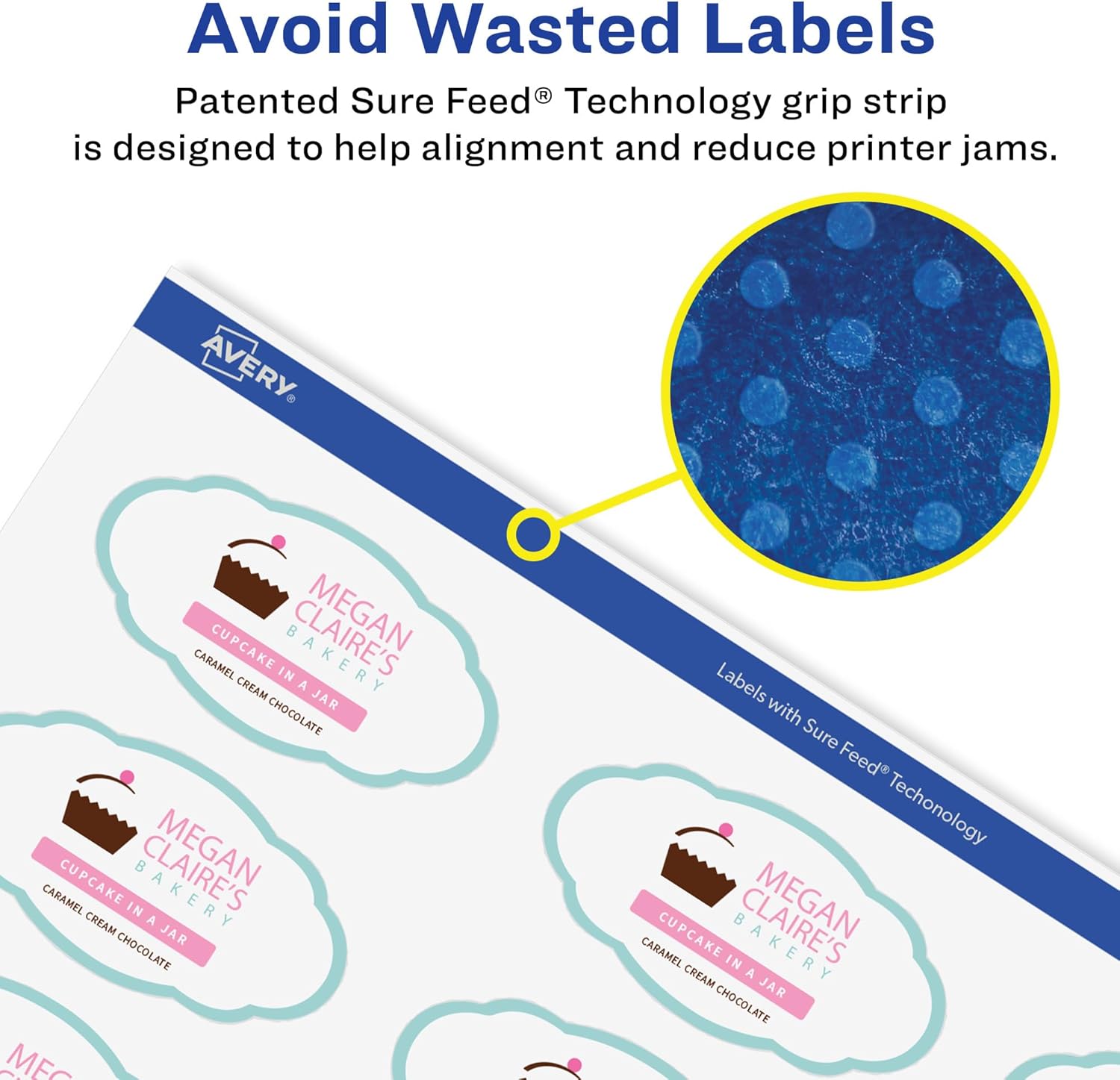Avery Glossy Clear Oval Scalloped Labels, Sure Feed Technology, 1-1/8" x 2-1/4", Print-to-The-Edge, Laser/Inkjet Printable