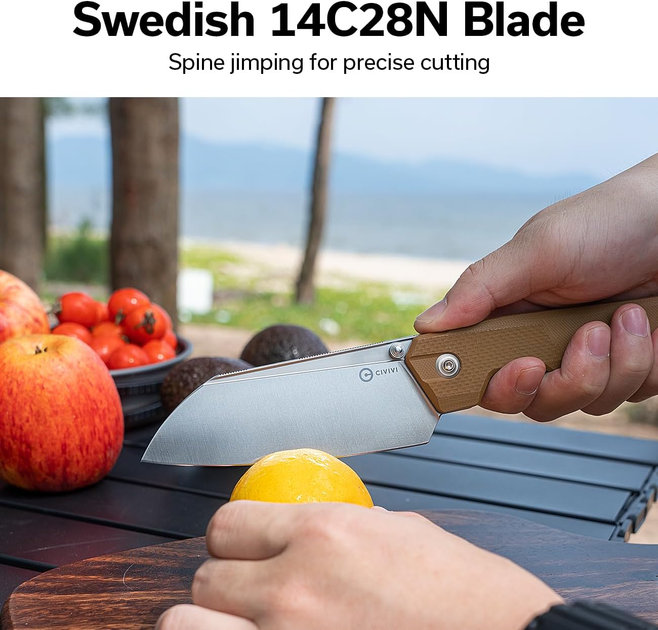 CIVIVI Hid Folding Pocket Knife 4.14in 14C28N Blade G10 Handle