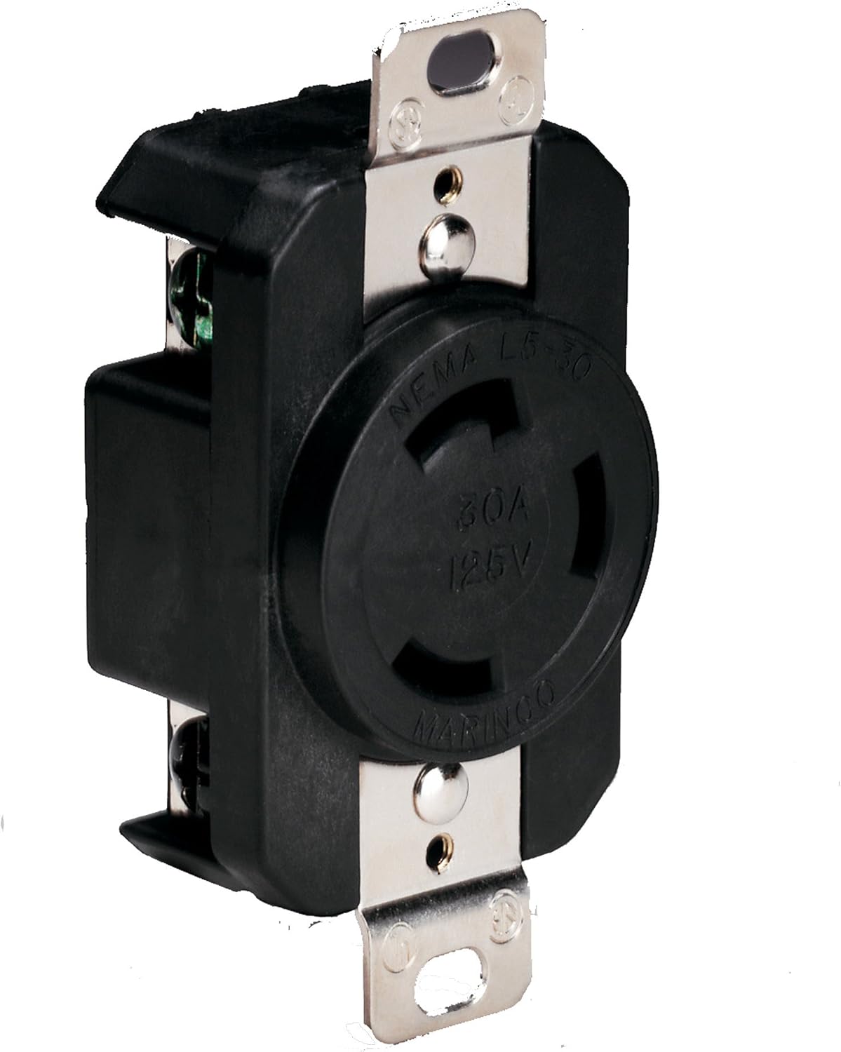 Marinco 305CRRB Marine Electrical Receptacle (30-Amp, 125-Volt, Female, Black)