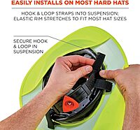 Ergodyne Chill-Its 6660 Attachable Hard Hat Brim with Neck Shade, Lime (Pack of 3)