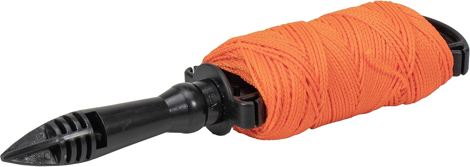 Marshalltown Mason's Line Winders, Braided Nylon Mason's Line, Orange, 250 Foot, Made in The USA, 634