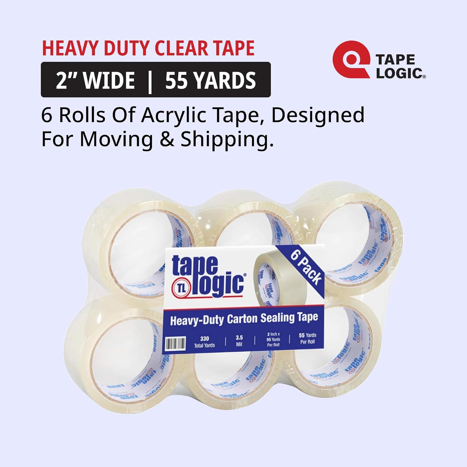 TAPE LOGIC Acrylic 350 Series Heavy-Duty Carton Sealing Tape