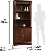 SAUDER Palladia 5-Shelf Library Bookcase with Doors