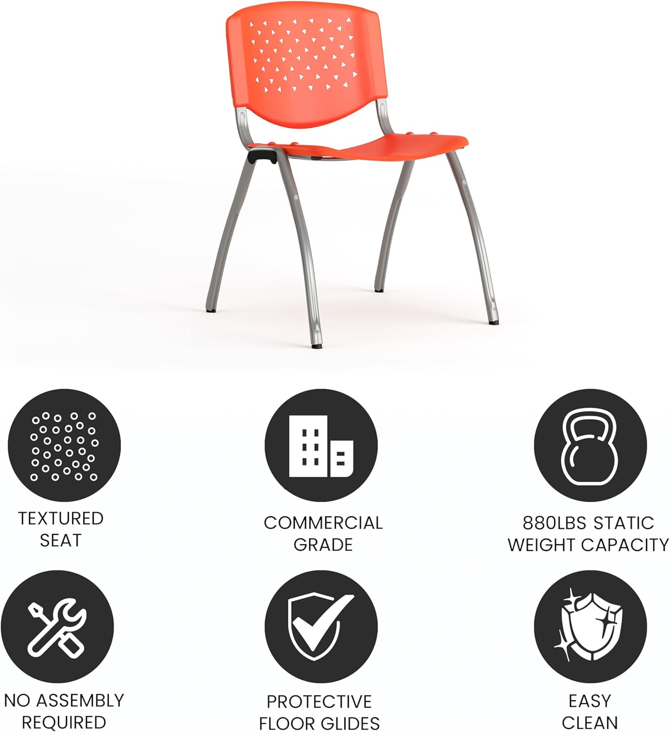 Flash Furniture HERCULES Series 880 lb Capacity Plastic Stack Chair