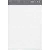 BOX USA "Poly Mailer Envelopes, 15"" x 20"" x 4"", White, Self-Seal with Tear Strip, Gusseted
