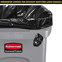 RUBBERMAID COMMERCIAL Slim Jim Vented Rectangular Trash Can, 23 Gallon
