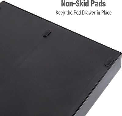 Mind Reader Single Serve Pod Organizer, 2 Drawers, 24 Pod Capacity, Keurig Mini Compatible, 9.5"L x 12.25"W x 2.5"H, Black