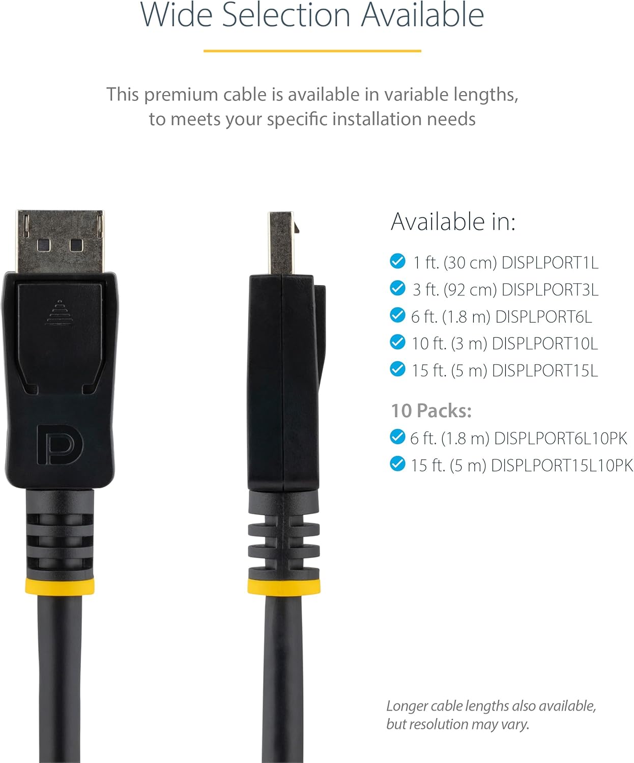 StarTech.com DisplayPort 1.2 Cable With Latches, 3ft