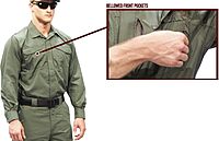 TRU-SPEC 24-7 1051002 Men's Ultralight Long Sleeve Uniform Shirt, Polyester Cotton Rip-Stop, X-Small Regular