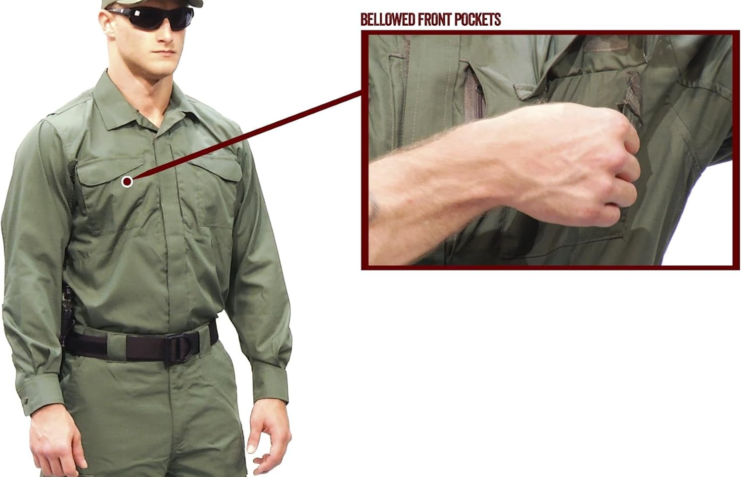 TRU-SPEC 24-7 1051002 Men's Ultralight Long Sleeve Uniform Shirt, Polyester Cotton Rip-Stop, X-Small Regular
