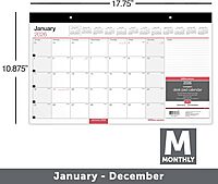 Office Depot Brand Monthly Desk Pad Calendar, 17 3/4" x 11", White, January 2026 to December 2026, OD20100026