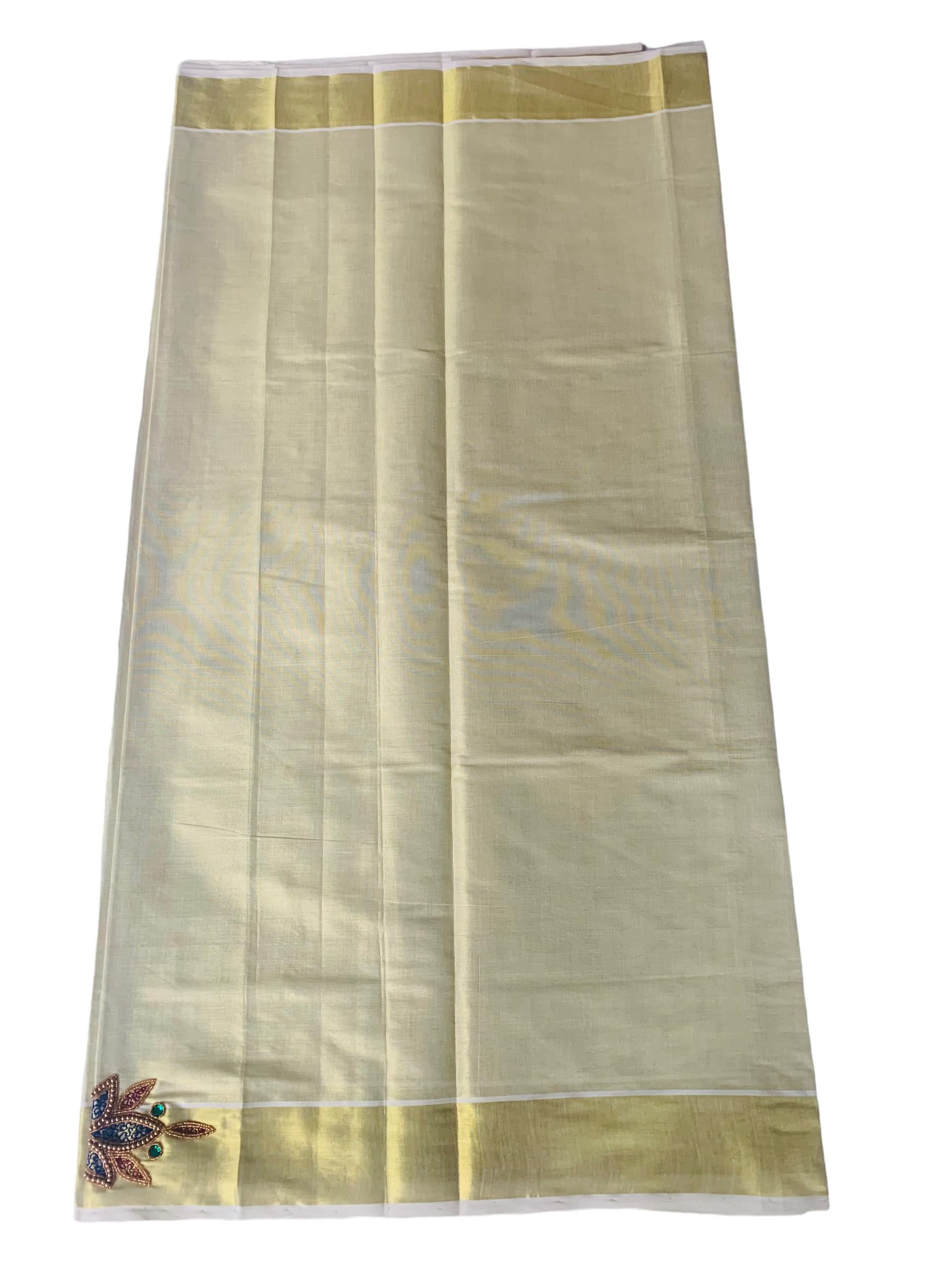 Kuthampully Kerala Kasavu Saree Tissue | Traditional South Indian Saree | Designer Indian Saree | Onam Saree - EKM-810 (Blue)