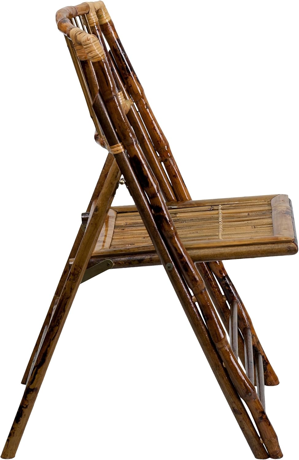 Flash Furniture Folding Bohemian Bamboo Chairs with Curved Backs, Modern Bamboo Folding Dining Chairs