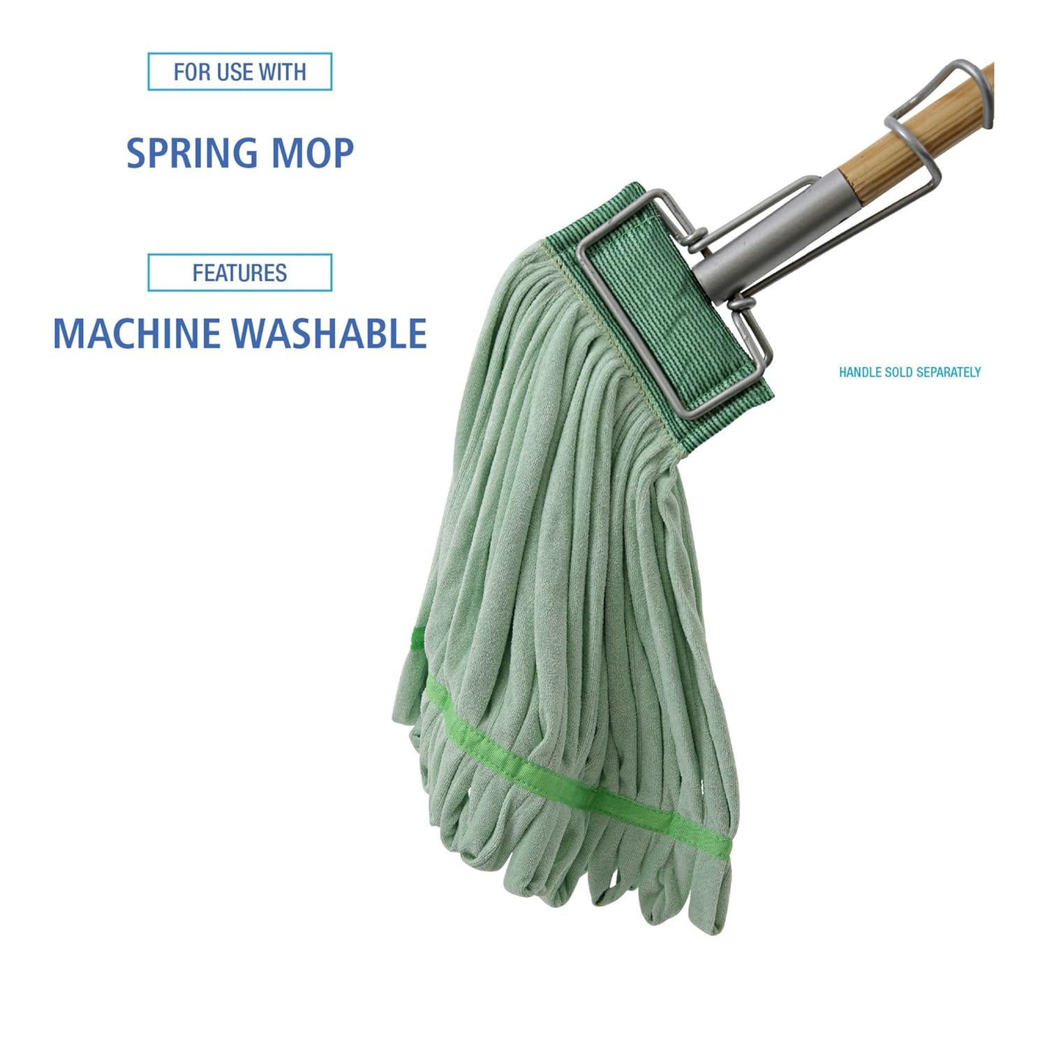 Boardwalk Microfiber Looped-End Wet Mop Heads, Medium, Green, 12/Carton