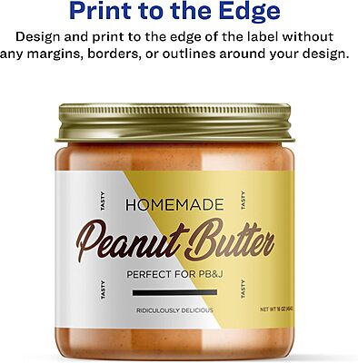 Avery Matte White Rectangle Labels, Sure Feed Technology, 8" x 3.5", 100 Matte White Printable Labels 100 Labels