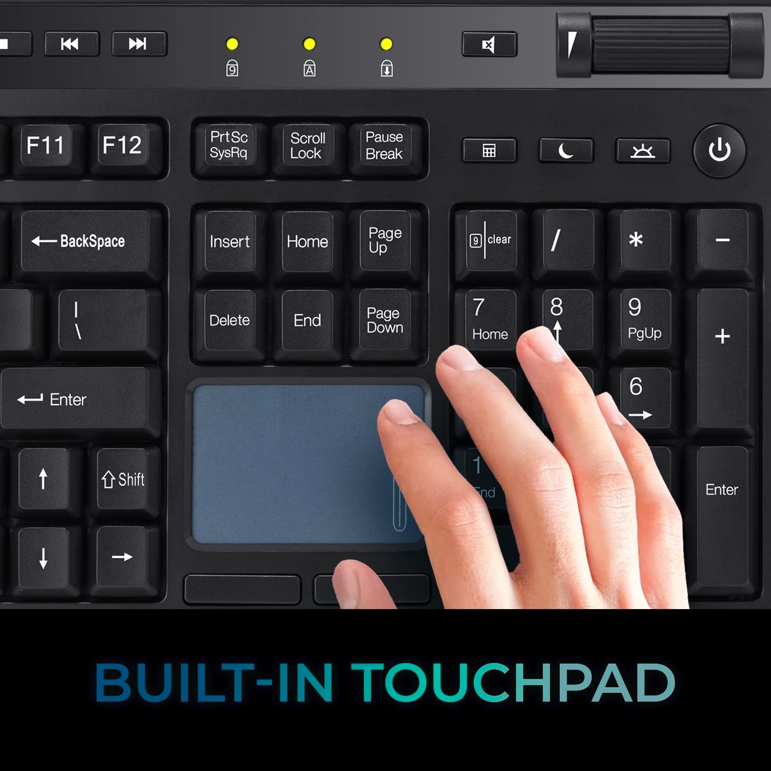 EasyTouch 445 Multi-Channel Wired Touchpad Keyboard, Black (AKB-445UB)