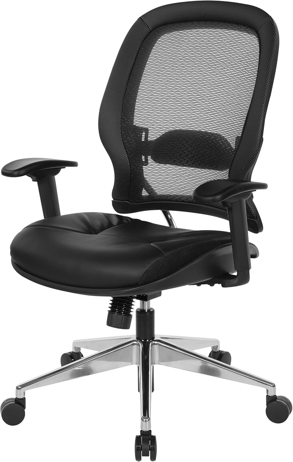 SPACE Seating Professional AirGrid Back and Eco Leather Seat and Trim, 2-to-1 Synchro Tilt Control