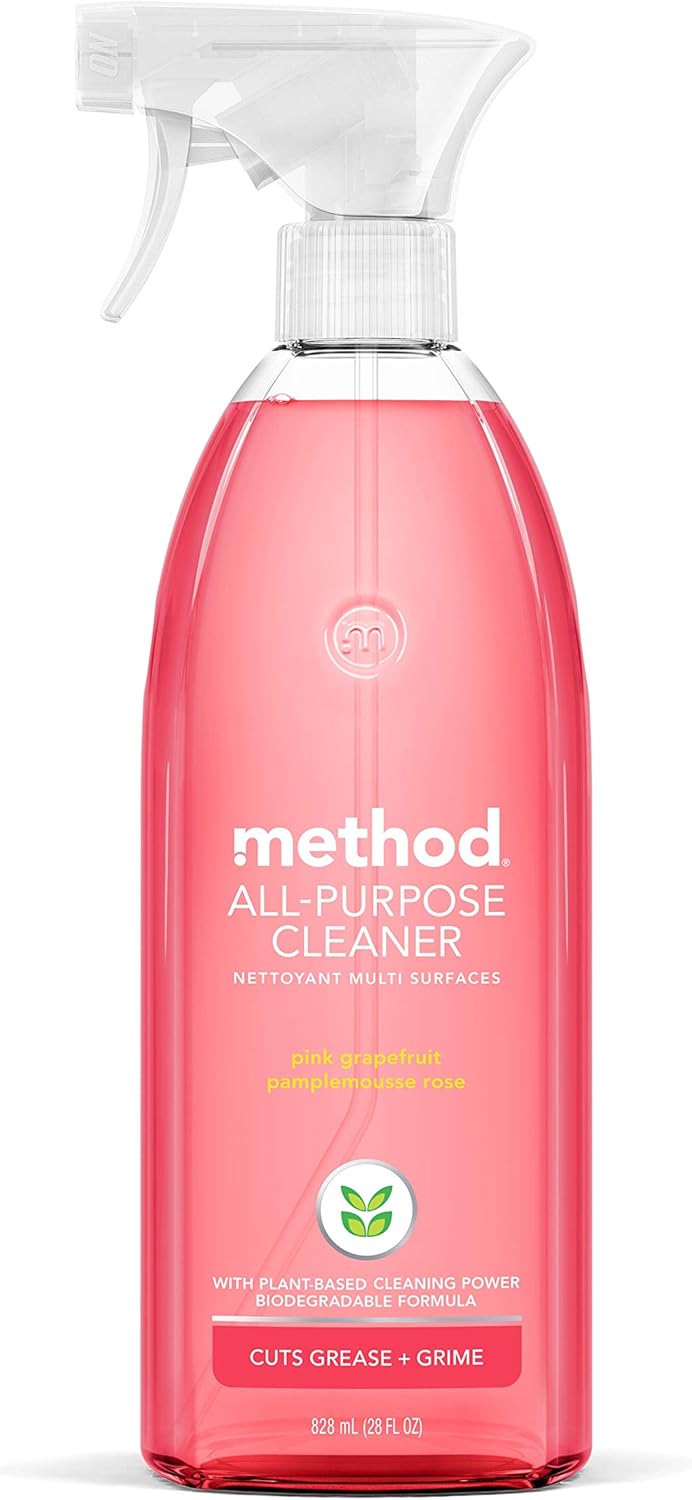 Method All-Purpose Cleaner, Pink Grapefruit, Plant-Based and Biodegradable Formula Perfect for Most Counters, Tiles, Stone