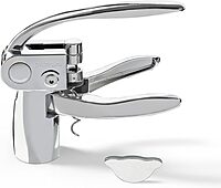 Vinturi Lever Wine Opener Set made of Premium Chrome Wine Corkscrew with Replacement Spiral and Foil Cutter with Sleek, Durable Die-Cast Metal Design