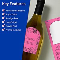 Avery Printable Arched Labels, Sure Feed Technology, 4-3/4" x 3-1/2", Bright Pink Labels, Print-to-The-Edge, Laser/Inkjet Printable, 40 Total, Great for Shipping and Wine Bottles 40 labels