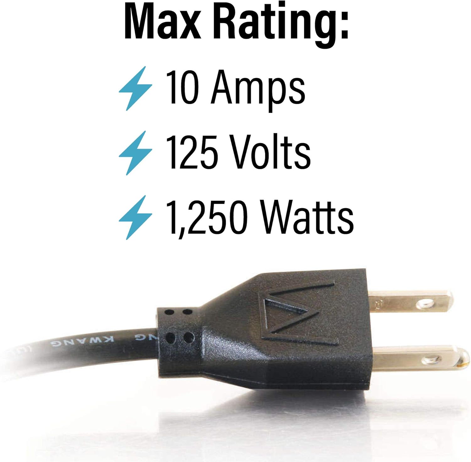 C2G Power Splitter Cord (Power Squid), 16 AWG, Black