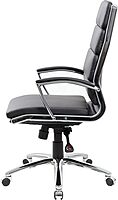 Boss Office Products CaressoftPlus Executive Chair, Traditional, Metal Chrome Finish 30D x 27W x 42H in
