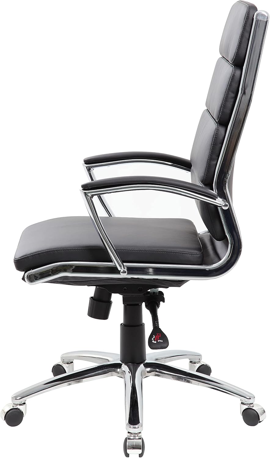Boss Office Products CaressoftPlus Executive Chair, Traditional, Metal Chrome Finish 30D x 27W x 42H in